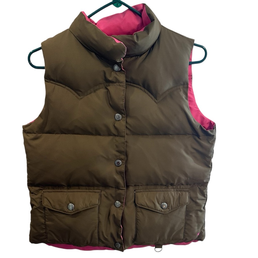 Pink & Brown Reversible Puffer‎ Vest American Eagle Womens Medium